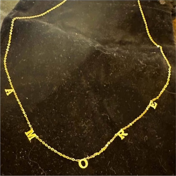 New 10K Solid Real Gold AMORE Love Necklace chain - Picture 2 of 7